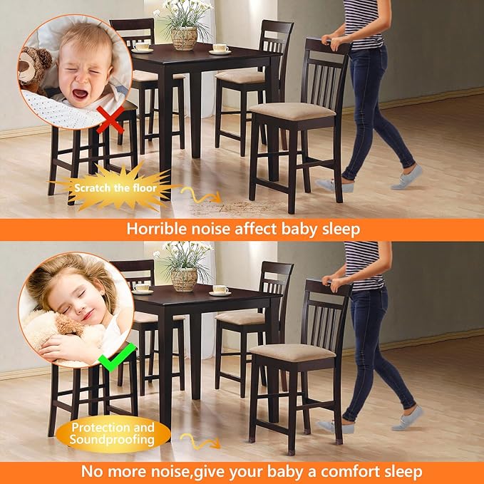 36pcs Square Chair Leg Floor Protectors, Felt Pads Chair Leg Protectors for Hardwood Floors, Silicone Furniture Feet Cups Covers Felt Pads, Prevents Scratches & Reduce Noise, Brown, X-Small