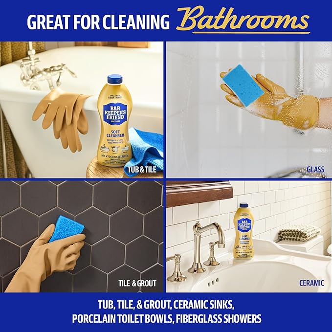Bar Keepers Friend Soft Cleanser Liquid, 26 oz x 2, Multipurpose Surface Cleaner for Rust Stains, Soap Scum & Grease from Stainless Steel & More