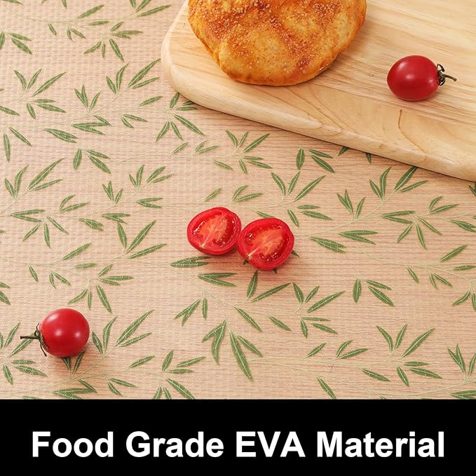 Cooyes Shelf Liners for Kitchen Cabinets Refrigerator Liners Waterproof & Oil-Proof Kitchen Cupboard Liner Drawer Mats EVA Material Non Adhesive Fridge Liner for Shelves（23.6" W x 236" L）