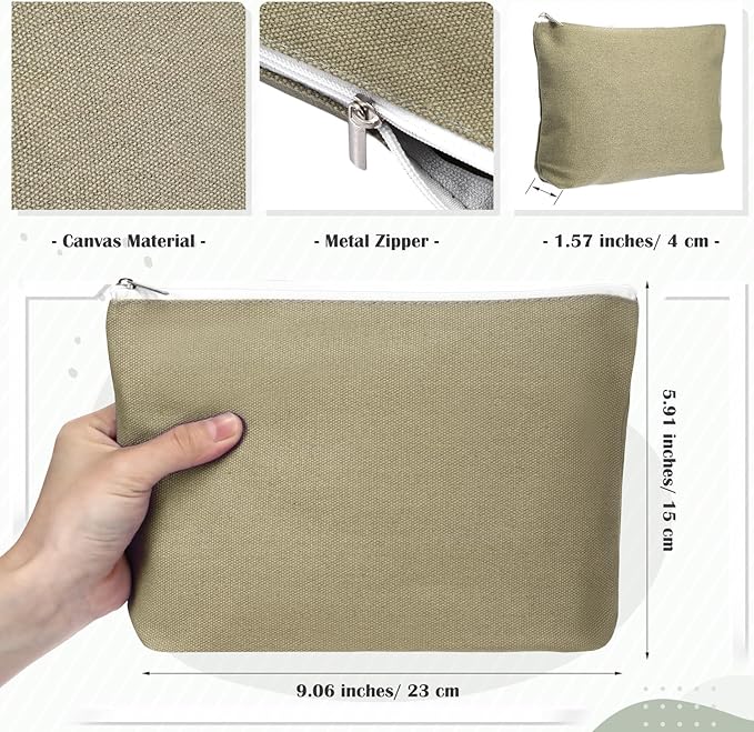 Reginary 10 Pcs Valentines Canvas Makeup Bags Bulk for Women Travel Toiletry Cosmetics Bags Blank DIY Pencil Pouch, Gift for Valentines Patrick's Day Wedding Bridal Shower Coworker(Pastel Color)
