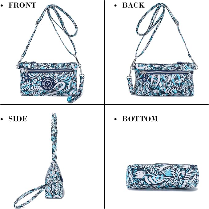 AOCINA Small Wristlet Wallet for Women RFID Blocking Crossbody Purse Gifts for Valentine's Day Nylon Cell Phone Purses
