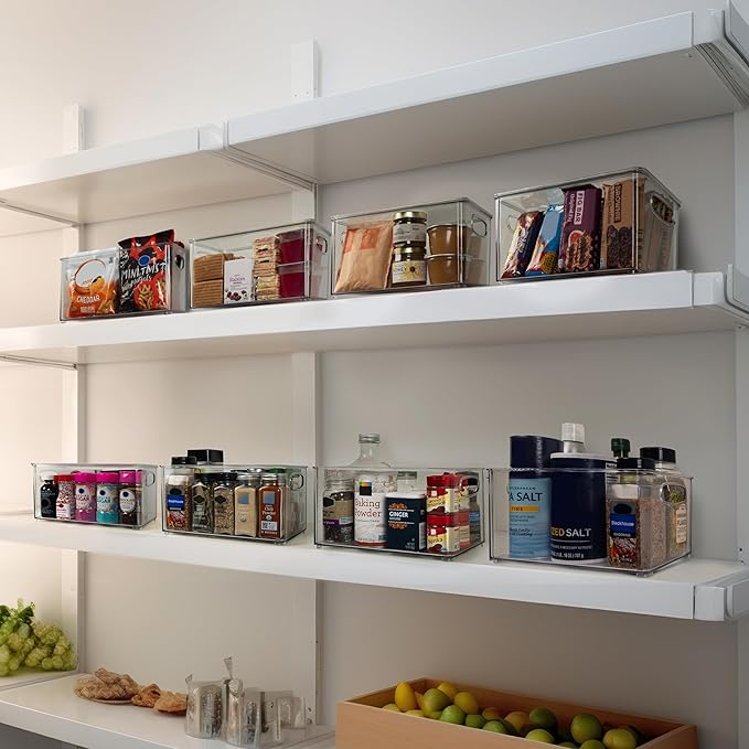 ClearSpace Plastic Pantry Organization and Storage Bins with Lids – Perfect Kitchen Organization or Kitchen Storage – Fridge Organizer, Refrigerator Organizer Bins, Cabinet Organizers