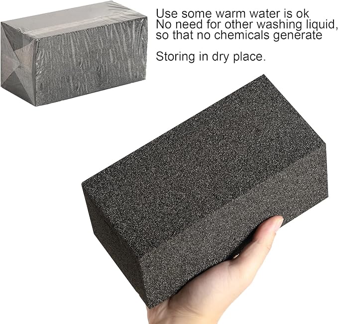 12 Pack Grill Cleaner Brick for Outdoor&Restaurant. Heavy Duty Grill Cleaning Brick. Pumice Stone Cleaner Tool Grill Brick for Cleaning Flat Top Grills Griddles Effectively Without Harsh Chemicals