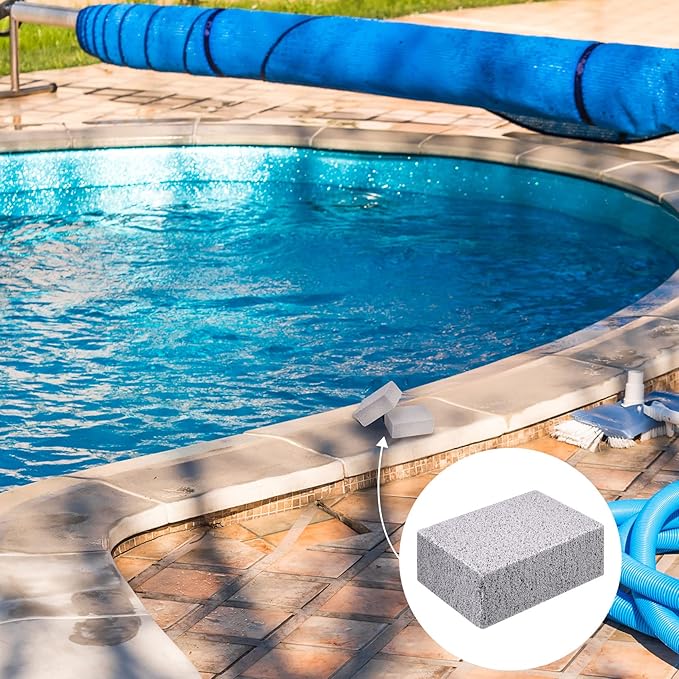 Pndeyo Pools Pumice Stone for Cleaning 2pcs, Pumice Stone for Pool Tile Toilet Bowl Bathtubs Kitchen Sink BBQ Grills Cleaning Calcium Remover Rust Eraser 3.94 x 2.76 x 1.57 Inch