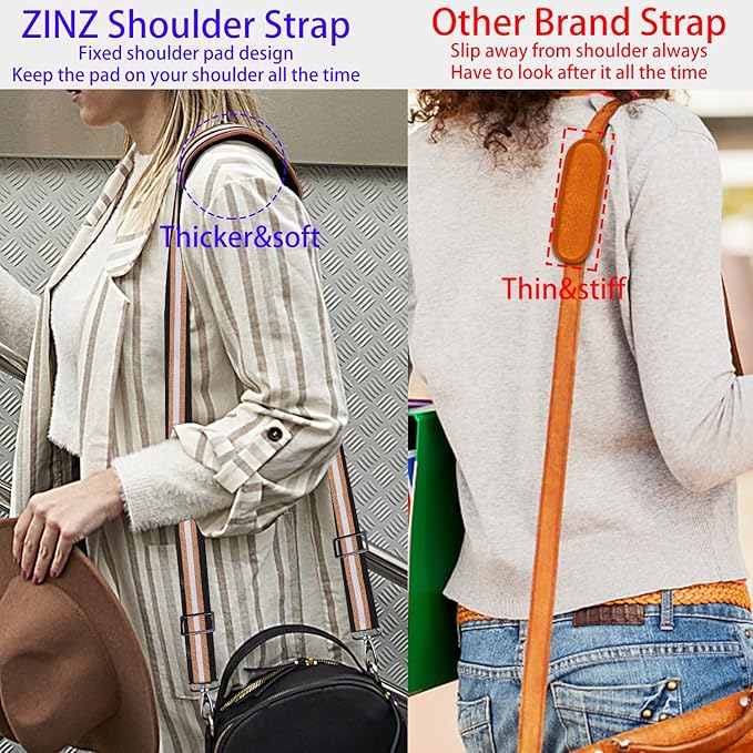 ZINZ Bag Shoulder Strap, Padded Adjustable Shoulder Strap Replacement
