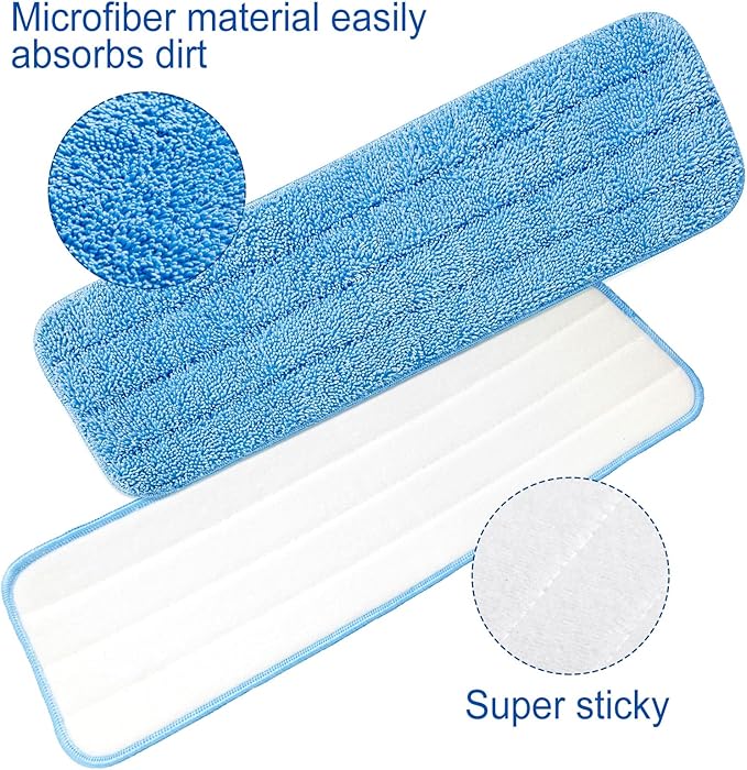 Gandeer 48 Pcs Microfiber Mop Pads Machine Washable Cleaning Flat Mop Head Replacement Reusable Household Pads for Hardwood and Hard Surface Floor Cleaning and Scrubbing