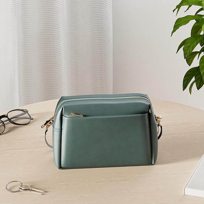 FashionPuzzle Triple Zip Small Crossbody Bag