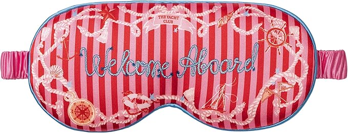 slip Welcome Aboard Contour Sleep Mask | Pure Silk, 100% Mulberry Silk | Contoured Design for Optimal Light Blocking & Comfort