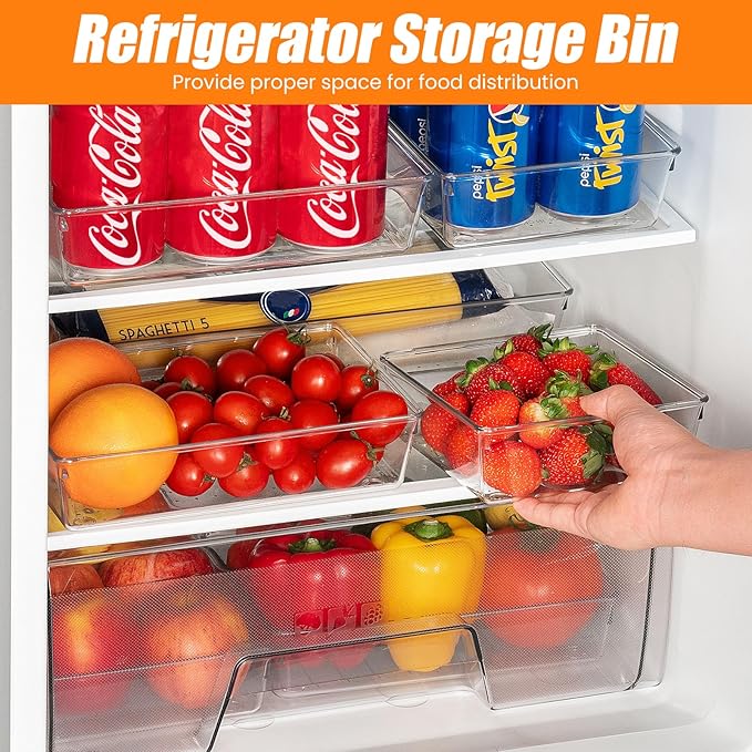 12 Pack Clear Plastic Drawer Organizer Set, Acrylic Non-Slip Non-Cracking Kitchen Drawer Storage Tray Large Size Divider, Multifunctional Storage for Cosmetics, Bathroom, Tools, Kitchen, and Office
