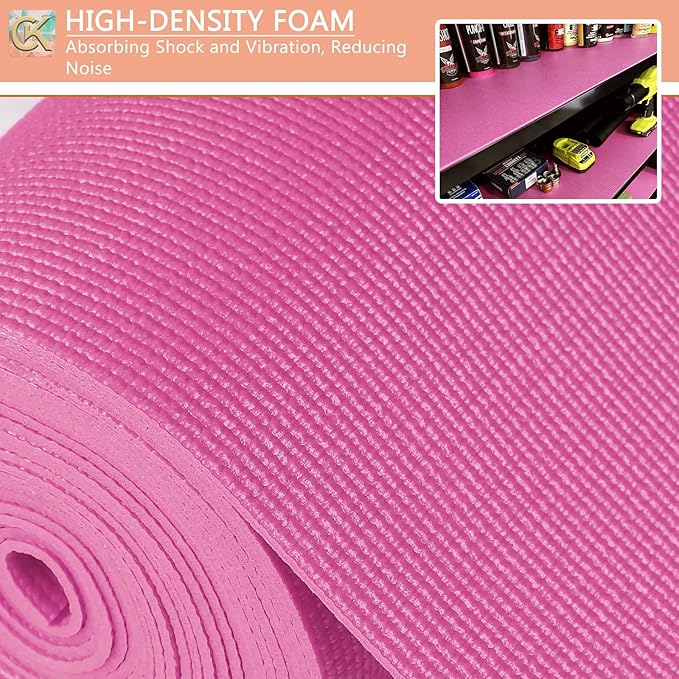 Foam Toolbox Liner Shelf Liner, Thickened Durable Pad Tool Box Mat for Protecting Your Tools, Work Surfaces, Garage, Chest (Rose Red, 20 inch*24ft)