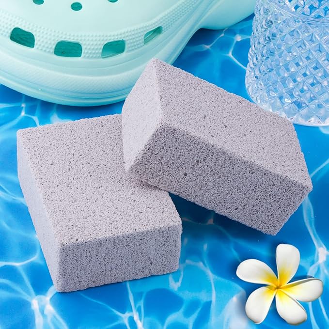 Pndeyo Pools Pumice Stone for Cleaning 2pcs, Pumice Stone for Pool Tile Toilet Bowl Bathtubs Kitchen Sink BBQ Grills Cleaning Calcium Remover Rust Eraser 3.94 x 2.76 x 1.57 Inch