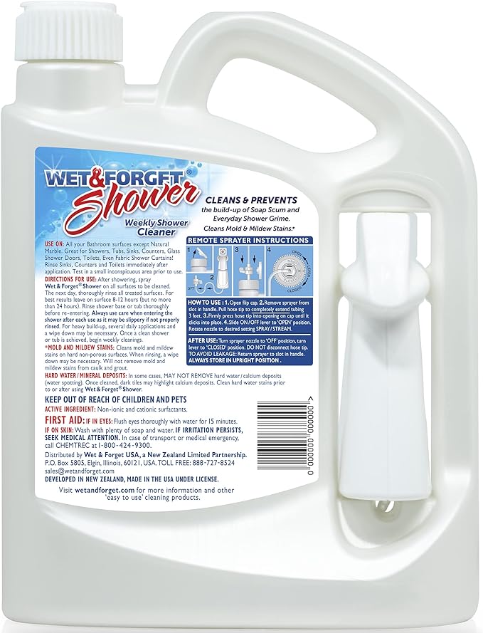 Wet & Forget Shower Cleaner Weekly Application Requires No Scrubbing, Bleach-Free Formula, Ready to Use, Vanilla Scent, 64 Fluid Ounces 2 Pack