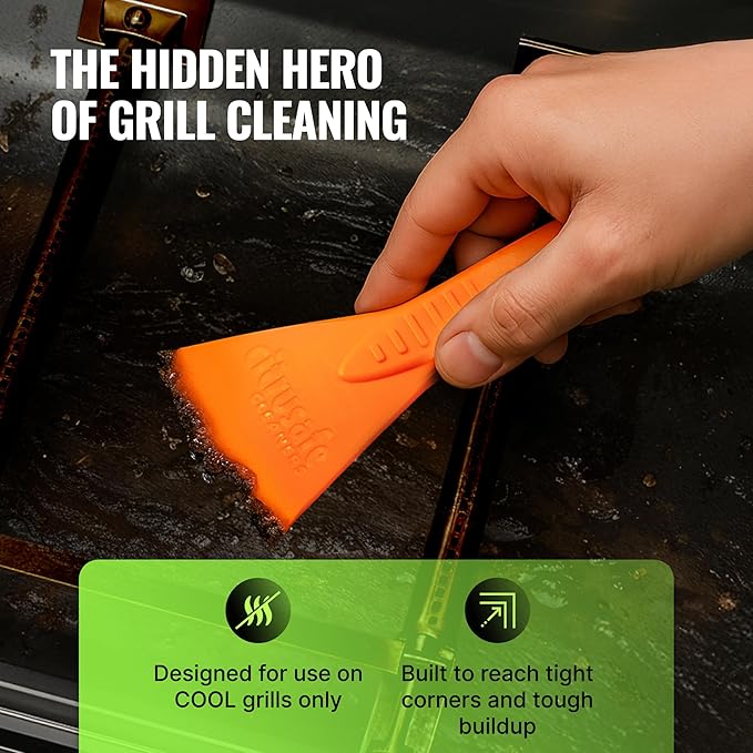 Citrusafe Complete Grill Cleaning Kit - Grill Cleaner Spray (16oz), Scrubber 3 Pack, Nylon Brush, Cookbox Scraper and Microfiber Cleaning Towel - Tools to Clean BBQ Grill Grates, Smokers, Ovens