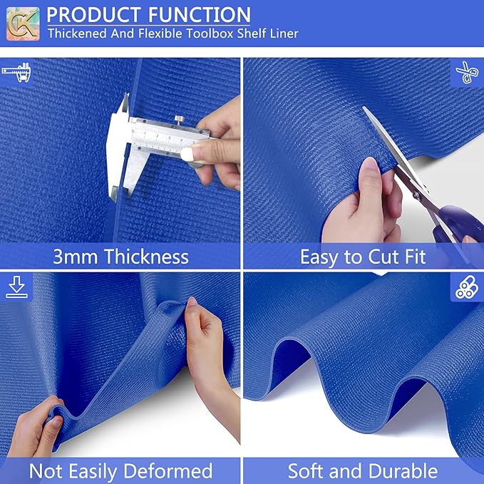 Foam Toolbox Liner Shelf Liner, Thickened Durable Pad Tool Box Mat for Protecting Your Tools, Work Surfaces, Garage, Chest (Blue, 24 inch*24 ft)