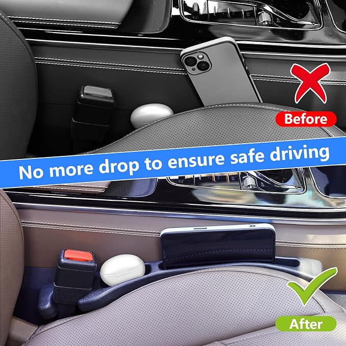【Compatible with Honda CR-V】 Seat Gap Filler,No Drop Seat Guard Compatible with Honda CR-V,Drop Seat Guards for Cars(2Pcs),Emergency Keychain Car Escape Tool(2Pcs)