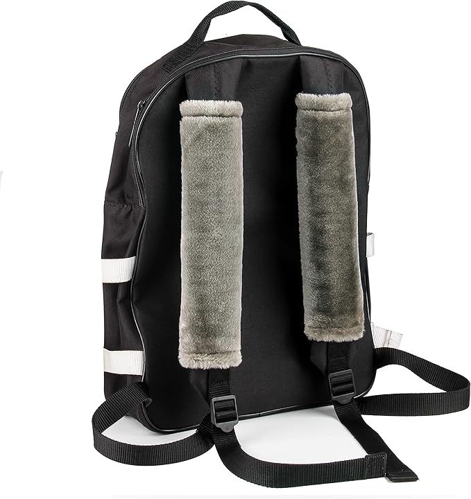 Amooca Soft Faux Fur Universal Fit Seatbelt Cover Car Truck SUV Airplane Seat Belt Shoulder Pad for Camera Backpack Straps Neck Cushion Protector 2 Pack 10.5in Brown Gray