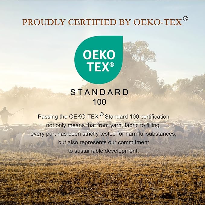 YOUR MOON Organic Wool Pillow Queen Size Set of 2, Soft Support Bed Pillows for Sleeping, Luxury Down Alternative Pillow for Side & Back Sleepers, 100% Cotton Cover, Natural Wool Filling (Gray)