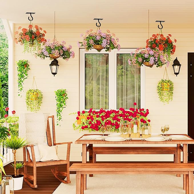 2Pack 2.5Inch Ceiling Hooks for Hanging Plant, Hanger for Indoor and Outdoor Plant Pots Holder, Wall Hook for Planters, Flower Basket, Wind Chimes, Lanterns, Lights, Bird Feeders, Home Decor
