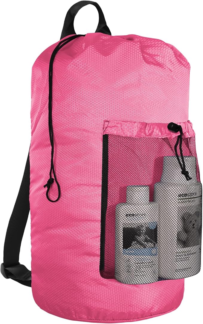 iaodia Laundry Bag Backpack Large Travel Laundry Bag with Adjustable Shoulder Straps Portable Laundry Hamper for College, Dorm, Apartment Camp