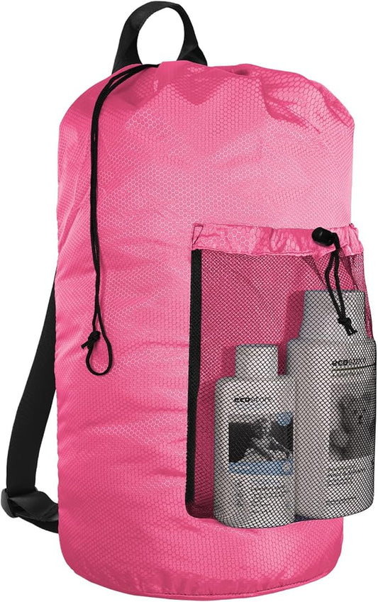 iaodia Laundry Bag Backpack Large Travel Laundry Bag with Adjustable Shoulder Straps Portable Laundry Hamper for College, Dorm, Apartment Camp