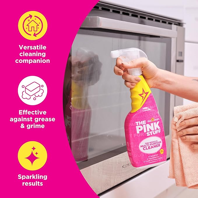 Stardrops The Pink Stuff Miracle Multi-Purpose Cleaner – Removes Grease, Grime, and Stains on Kitchens, Bathrooms, Floors, and More, 25 fl Oz (Pack of 2)
