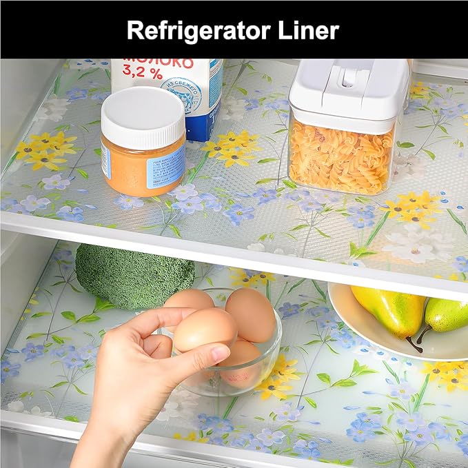 Cooyes Shelf Liner - Premium Non-Adhesive Cabinet & Drawer Liner for Kitchen - Waterproof Shelf Paper with Modern Pattern - Durable EVA Cabinet Mat - Easy to Cut (11.8" W x 118" L)