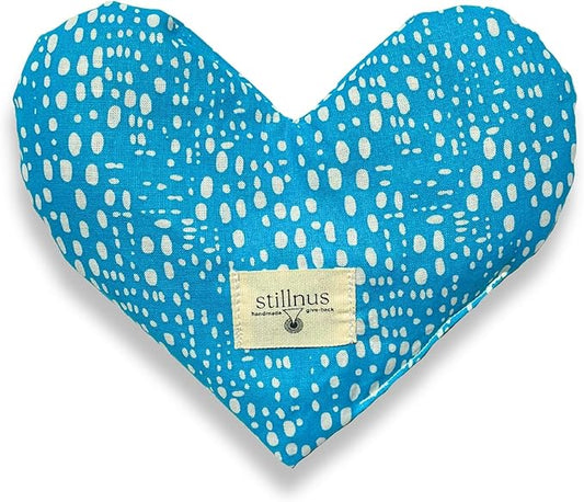 Handmade Weighted Heart-Shaped Eye Pillow - Organic Lavender & Flax Seed, Hot/Cold Compress for Stress Relief- Meditation Tool