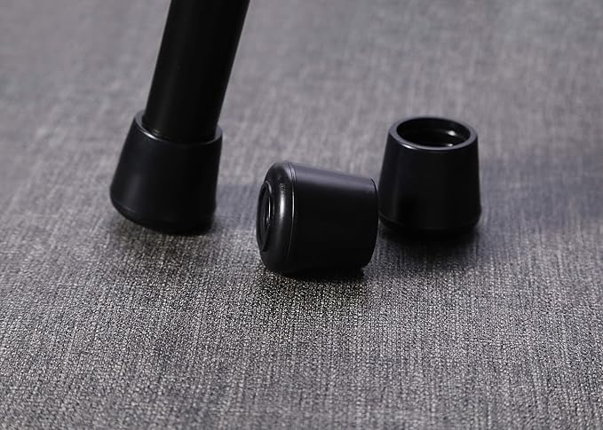 Furnigear Chair Leg Tips Caps Non-Slip Rubber Leg Tips 1-1/8” Inner Diameter Chair Leg Floor Protectors Round Black, 8 Pack