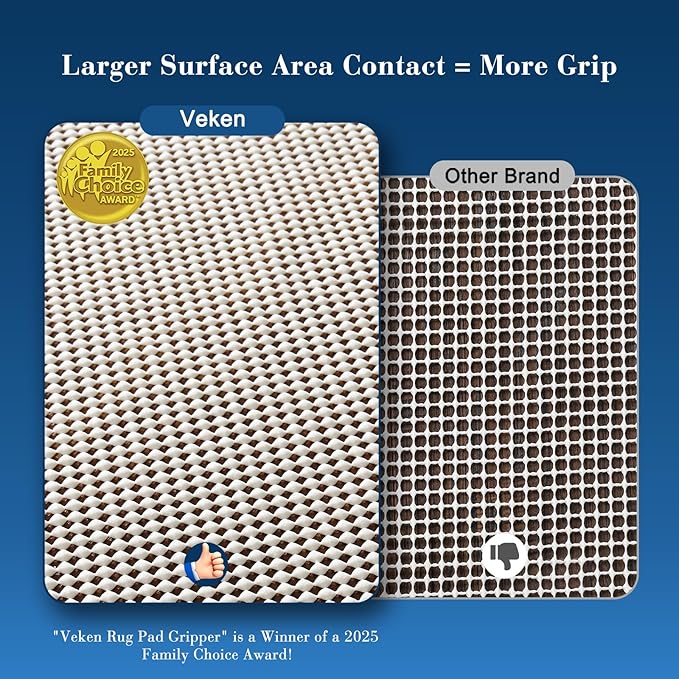Veken 2.5x14 Ft Rug Pad Gripper for Hardwood Floors, Non Slip Rug Pads for Area Rugs, Thick Rug Grippers for Tile Floors, Under Carpet Anti Skid Mat, Keep Your Rugs Safe and in Place