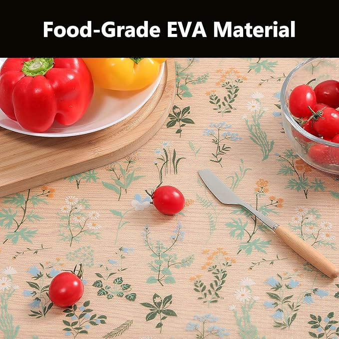 INNOLITES Shelf Liners for Kitchen Cabinets – Drawer Liner Waterproof & Oil-Proof, Non-Adhesive EVA with Floral Pattern – Durable Washable, Easy to Cut (Sage Green, 23.6" x 240")