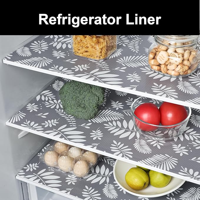 Cooyes Shelf and Drawer Liners for Kitchen Cabinets, Non Adhesive Cabinet Liner, EVA Waterproof Durable Non-Slip Drawer Mats for Shelves, Refrigerator, Storage, Desks（11.8" W x 118" L）