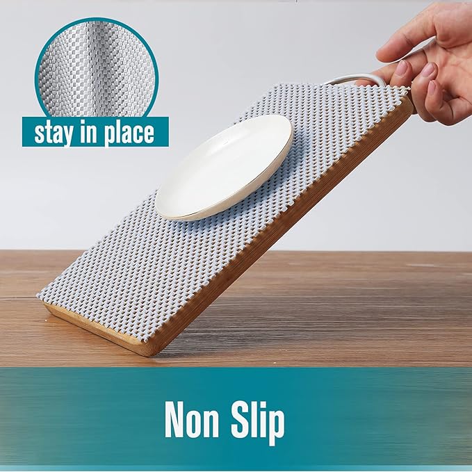 Shelf Drawer Liner Non-Adhesive with Non Slip Durable Strong Clean Size 17.7 Inches X 10 Feet Drawers, Shelves, Cabinets, Storage for Kitchen and Desks, Light Gray