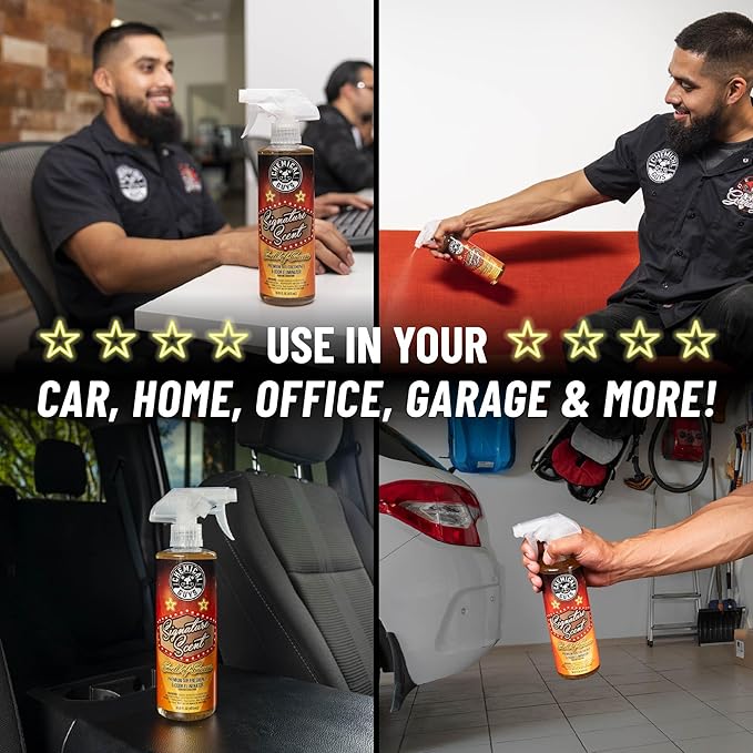 Chemical Guys Signature Scent Air Freshener & Odor Eliminator (4 oz) (3 Pack) – Crisp, Masculine Fragrance Spray for Car, Office & Interior Spaces