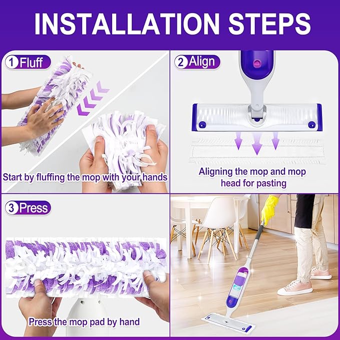 60 Pack Disposable Power Mop Pads for Swiffer Power Mop Pads,Compatible with Swiffer Power Mop Refills,Thickened Multi-Surface Replacement for Swiffer Wet Pads Refill on All Finished Floors