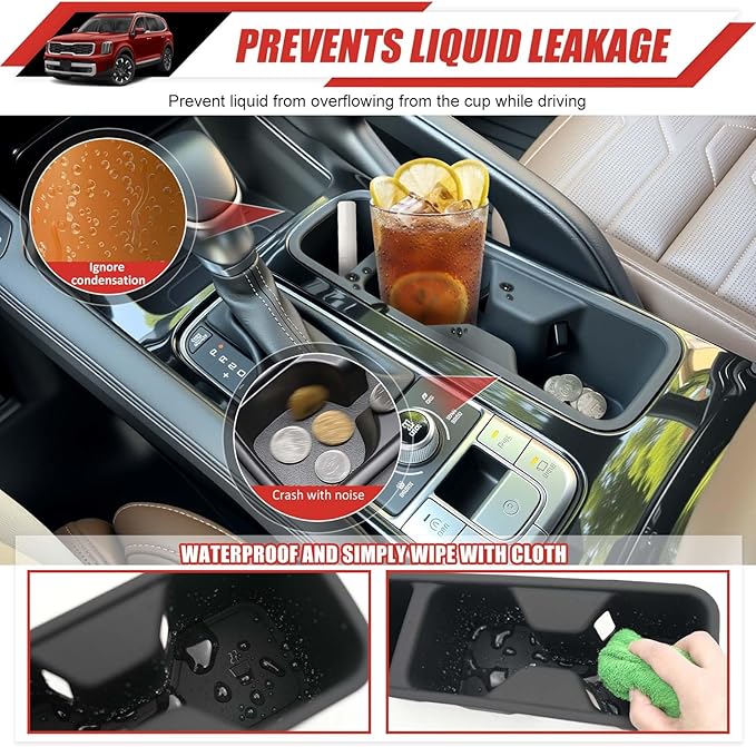 Cup Holder Coaster Fit for 2020-2025 Kia Telluride Accessories Cup Holder Mat Pad Inserts Interior CupHolder Liner for 2024 Kia Telluride(for Telluride)