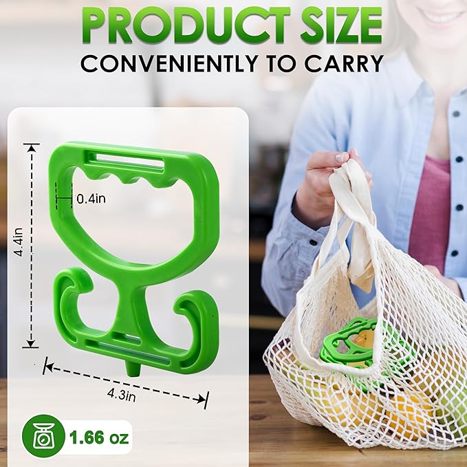 2-Pack Grocery Bag Carrier Handle – Heavy Duty Plastic Bag Holder for Shopping, Buckets & More | Comfortable Grip, Holds 100lbs – Reusable & Easy to Carry