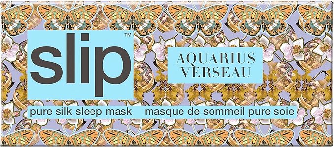 slip Pure Silk Sleep Mask - 100% Pure 22 Momme Mulberry Silk Eye Mask - Comfortable Sleeping Mask with Elastic Band, Zodiac Collection: Aquarius