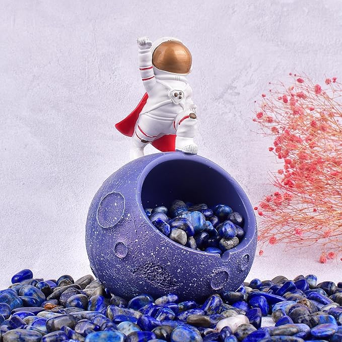 Polished Lapis Lazuli Crystals - 0.5" 10 oz Handpicked Natural Tumbled Gemstones Rocks, Pebbles for Reiki, Chakra, Healing Home Decor