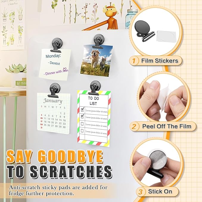 Grtard 500-pack Magnetic Clips Heavy Duty, Black Magnet Clips for Fridge, Refrigerator Magnets, Scratch-Free Magnets with Clip, Strong Magnetic Clip for Whiteboard, Refrigerator, Locker, Classroom