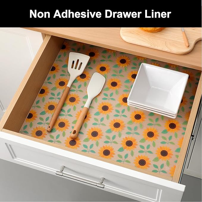 Cooyes Shelf Liner – Premium Non-Adhesive Cabinet & Drawer Liner for Kitchen – Waterproof Shelf Paper with Modern Pattern – Durable EVA Cabinet Mat – Easy to Cut （11.8" W x 236" L）