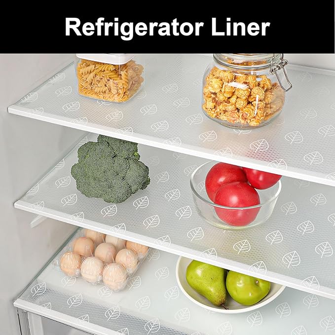 Cooyes Shelf Liner Drawer Liners, Shelf Liners for Kitchen Cabinets, Non Adhesive Cabinet Liner, EVA Waterproof Non-Slip Refrigerator Liners for Kitchen, Drawer