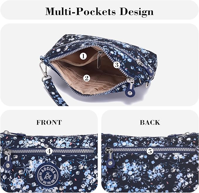 AOCINA Small Wristlet Wallet for Women RFID Blocking Crossbody Purse Gifts for Valentine's Day Nylon Cell Phone Purses