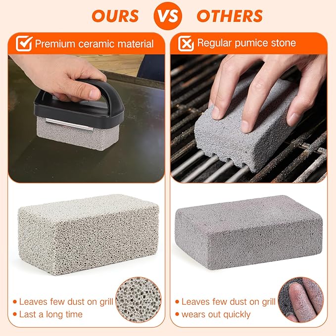 Griddle Cleaning Kit for Blackstone- Includes Large Silicone Tool Mat, Griddle Scraper, Cleaning Bricks, Scouring Pads with Handle, Cleaning Tools Accessories for Blackstone Flat Top Grill