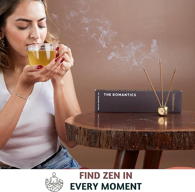 Folkulture Incense Sticks for Home | Set of 6 (120 Non Toxic Sticks) with 45 Mins Burn Time | Honey Nectar, Sweet Pea, Mangolia, Rose Incenses, Oud Inscents | Organic Incents for Relaxation