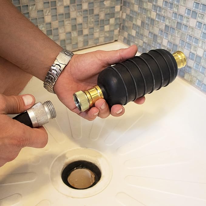 DrainX Hydro Pressure Drain Cleaning Bladder Pro - Fits 4" to 6" Drain Pipes - Unclogs Stubborn Blockages in Bathroom Sinks, Shower Drains, Bathtubs, Plumbing Pipes