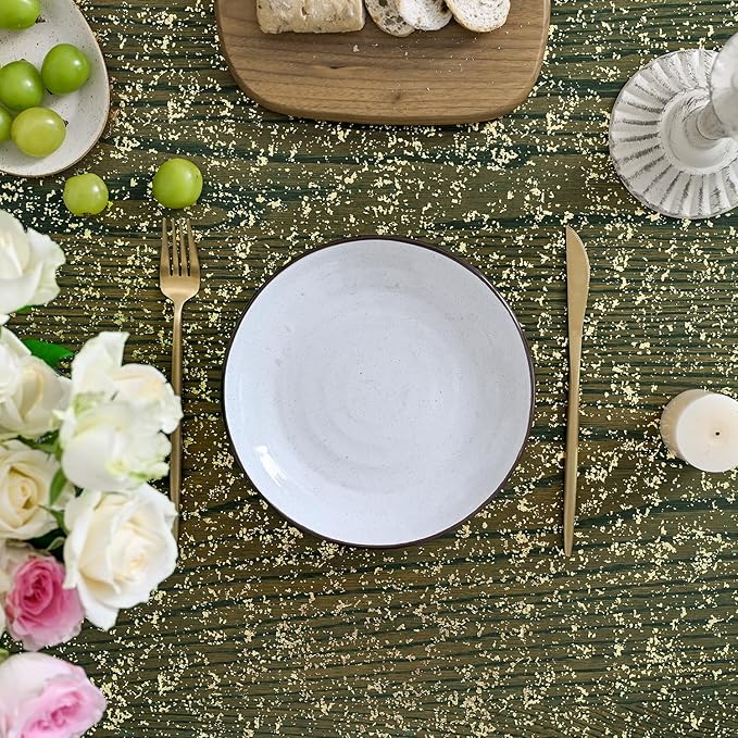 Horaldaily Green Gold Gauze Tablecloth 60x104 Inch Rectangular, Green Sequin Glitter Metallic Foil, Sheer Tulle Cheesecloth for Wedding Baby Shower Ceremony Birthday