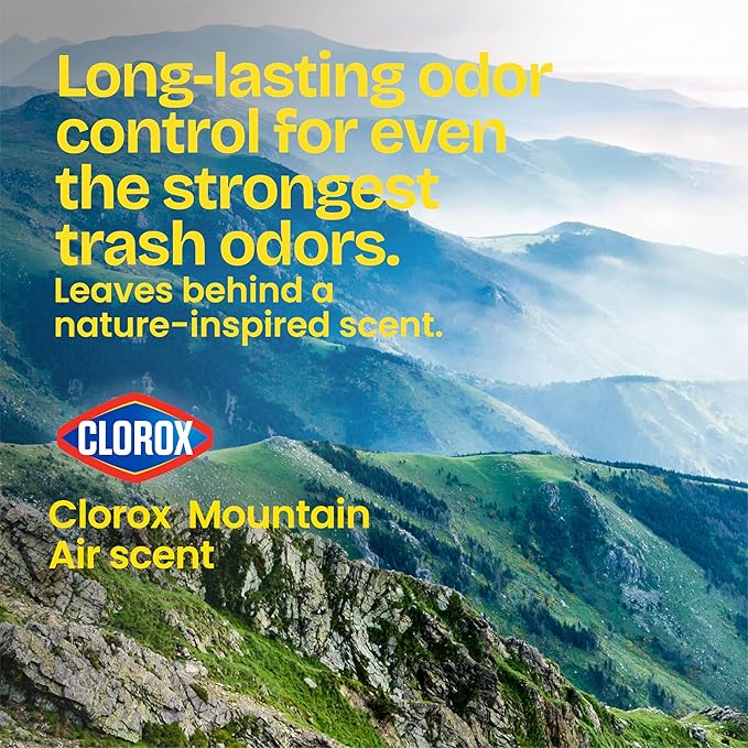 Glad Large 30 Gallon Trash Bags, Clorox Mountain Air Heavy Duty Garbage Bags, Forceflex with Drawstring, 25 Count (Packaging May Vary)