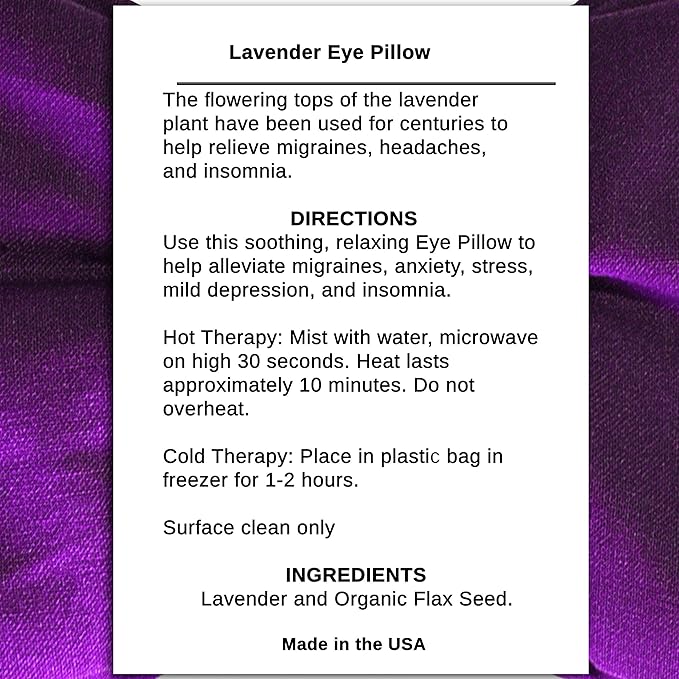 Silk Eye Pillow- Lavender Eye Pillow - Eye Pillows Aromatherapy - Perfect for Meditation and Relaxation (Amethyst)
