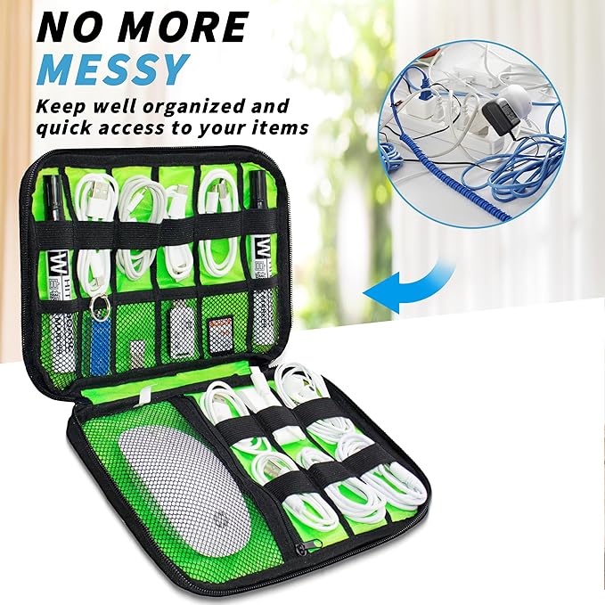 Electronics Organizer, Travel Cord Organizer Pouch, Portable Cable Organizer Bags, Travel Electronic Accessories Storage Case for Cables, Cords, Charger, Phone (Royal Blue)