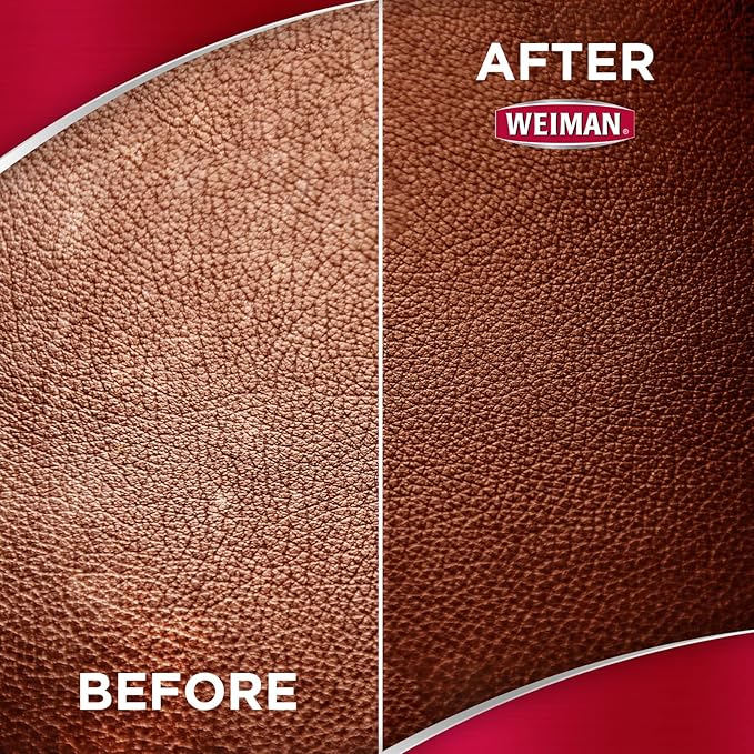 Weiman Leather Cleaner & Conditioner - Cleans, Restores & Protects Leather, UV Protection Prevent Cracking & Fading, For Car Seats, Sofas, Shoes, Bags & All Finished Leather Surfaces, 2 Pack, 22 FL Oz